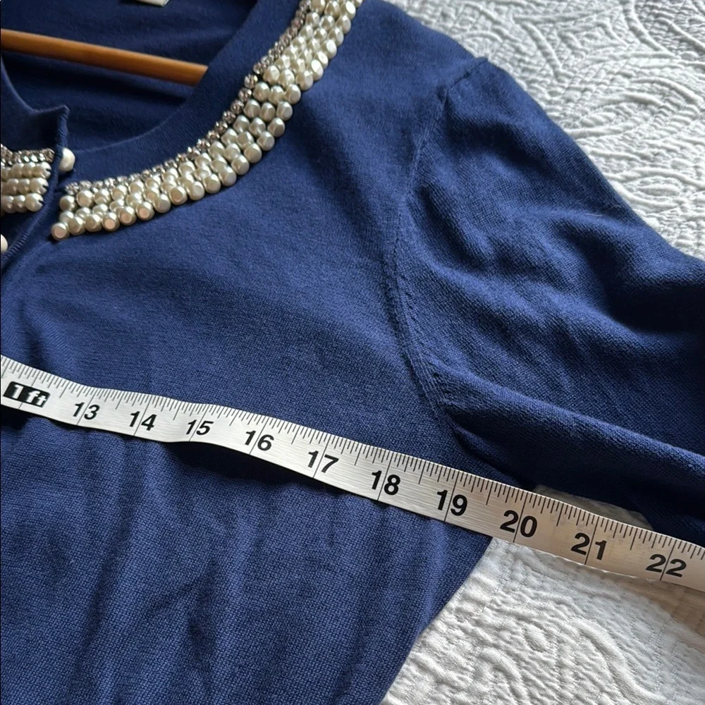 kate spade Blue Cardigan Sweater with 3/4 Sleeves PtP 20”